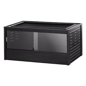 New Age Pet ECOFLEX 48" Wide Large Reptile Habitat, Mojave Lounge for Snakes, Tortoises & Lizards in Maple, Black, Easy Assembly, Sliding Glass Doors & Mesh Top