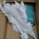 4ft Lighted Artificial White Christmas Tree | Leeheeyee Small Christmas Tree, Not Pre-lit White Tinsel Pine Trees with Lights, Ideal for Home, Office, and Xmas Tree Party Dcor