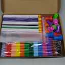 Gueevin 65 Pcs Ramadan Coloring Books Party Favors Set Eid Mubarak Goodie Bags Fillers Ramadan Eid Holiday Activity Party Gift Supplies DIY Stacking Crayons Pencils Stickers Stamps Prizes Art Craft