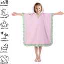 Hooded Towels for Kids, Bath Towel Swim Cover Up for Ages 3-10 Girls Boys Pool Towels Soft Thick 30"x30" Microfiber Poncho TowelPink