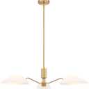 MEXO Modern Glass Chandeliers, Sputnik Chandelier Gold Pendant Lighting Fixture Glass Shade Ceiling Light for Dining Room Kitchen Island