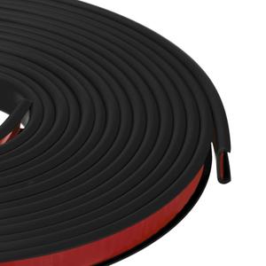 PATIKIL 1/2 Inch x 20 Feet U Shape Edge Banding, TPE Rubber Edge Trim Self Adhesive Veneer Edging Trim for Veneer Furniture Cabinets Shelves Table, Black