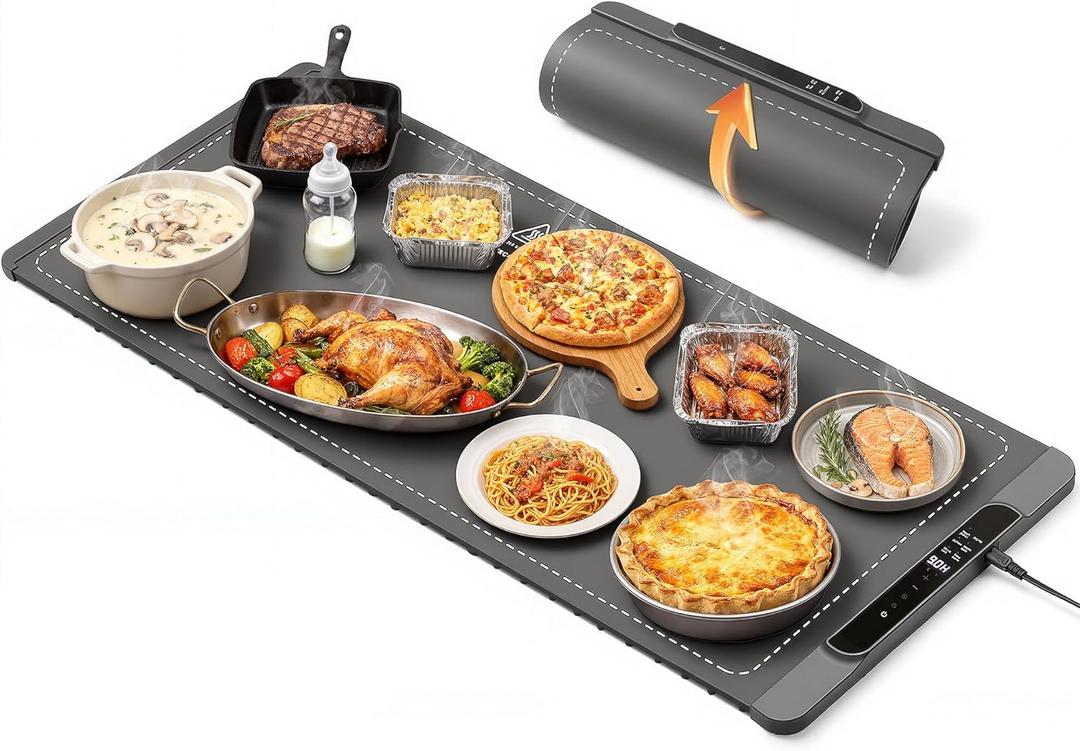 Leuan Warming Mat For Food Extra Large 36"x15", Electric Warming Tray with 14-Level Temp 10-Hour Timer Adjustable Temperature, Food Heating Pad for Dishes, Soup, Family Dinners, and Holiday Gatherings