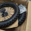 90/100-14(3.00x14) Rear Wheel Tire 70/100-17(2.75x17) Front Wheel Tire With 12mm Inner Bearing 190mm Brake Disc Rotor Chain Sprockets for Dirt Pit Bike Motocross Off Road (12mm Bearing Bore)
