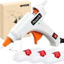 Hot Glue Gun Kit with 30 Glue Sticks(130mm x 7mm), Fast Preheating Hot Melt, High Temp for School Crafts DIY Arts and Quick Home Repairs,20W (White)