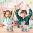 A-SZCXTOP Easter Hopping Rabbit Electronic Interactive Pet Plush Bunny Toy with Sounds Movements Animated Walking Wiggle Ears Twitch Nose for Toddlers Kids (Brown)