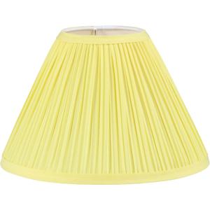 Aspen Creative 56505, Hardback Empire Transitional UNO Lamp Shade, Mushroom Pleated Canary Yellow Faux Silk Fabric, 4" Top x 10" Bottom x 7" Slant Height, Slip 33mm