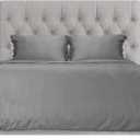 Hotel Sheets Direct 3 Piece Queen Duvet Cover Set, 100% Viscose Derived from Bamboo Comforter Cover with 2 Pillow Shams, Moisture-Wicking Silky Soft Texture, Cooling, Breathable, Easy Care, Dark Gray