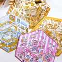 8 Sets DIY 3D House Stickers, 3D Sticker Scene Miniature Scene Stickers, Cute Cartoon Sticker for Adults Kids, Make Your Own Fun Room Book