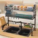 Dish Rack Over Sink Kitchen Above Sink Shelf Dish Drying Rack 2 Tier Large Capacity 82cm/32in