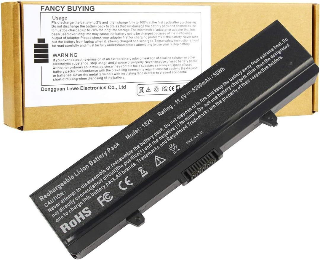 Fancy Buying Laptop Battery for Dell Inspiron 1526 1525 1545 1546 1750 1440 Pp29l Pp41l Fits Gw240 Rn873 M911g M911 X284g K450n Replacement [Li-ion 6-Cell 5200mAh/58WH] (GP952)