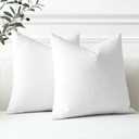 OTOSTAR Linen Throw Pillow Covers Set of 2 Decorative Square Pillowcases Cushion Covers 20x20 Inch for Home Decor Sofa Bedroom Car 50 x 50 CM Pure White