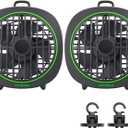 VIVOSUN AeroWave D4, 4 Grow Tent Clip Fan with Detachable Hook, 3-Speed Strong & Quiet Airflow, Adjustable Airflow Angle for Hydroponics, Circulation & Cooling, Black, 2-Pack