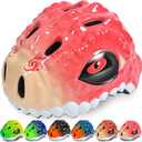 Toddler/Kids Bike Helmet Set for Boys Girls 3D Adjustable Kids Helmet Protective Gear Set Knee Elbow Wrist Pads and Multi-Sports Skateboard Scooter Cycling Roller Balance Bike (Small: 18.9"-21.2"/48-54cm, Single-Rose)