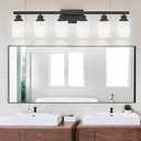 6-Light Black Vanity Lights, 38'' Modern Bathroom Vanity Lighting Fixtures for Mirror, Matte Bathroom Lighting Fixtures, Black Wall Sconces for Bedroom Living Room