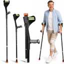 Adult Forearm Crutches 2-Pack, Foldable Adjustable 36"-46"