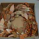 20'' Fall Wreath Autumn Wreath for Front Door with Brown Magnolia Leaves and Small Pomegranate Fruits for Home Outdoor Farmhouse Porch Wall Window Decoration,Brown Gift Box Included