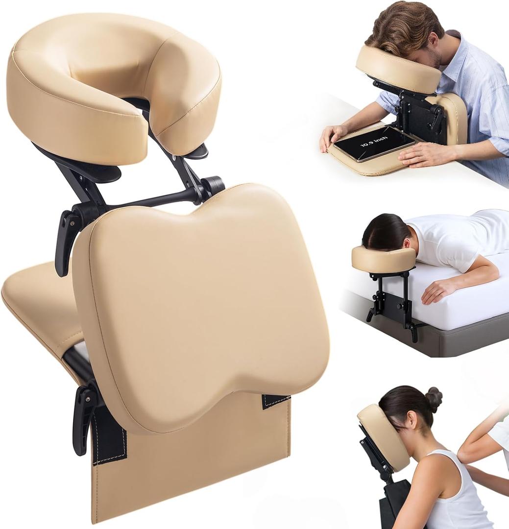 Luxurious 3 in 1 Multipurpose Massage Face Cradle & Cushion for Home Mattress, SPA Table & Desktop, Foldable Adjustable Massage Table Head Rest Face Down Pillow for Bed at Home, Office Siesta Artifact