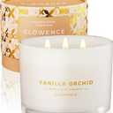 Glowence Luxury Vanilla Scented Candle  Large 3 Wick Jar Candle  Elegant Gift for Women & Men  100% Natural Soy Wax  Up to 40 Hours Burning Time  Housewarming Aromatherapy Candle for Home