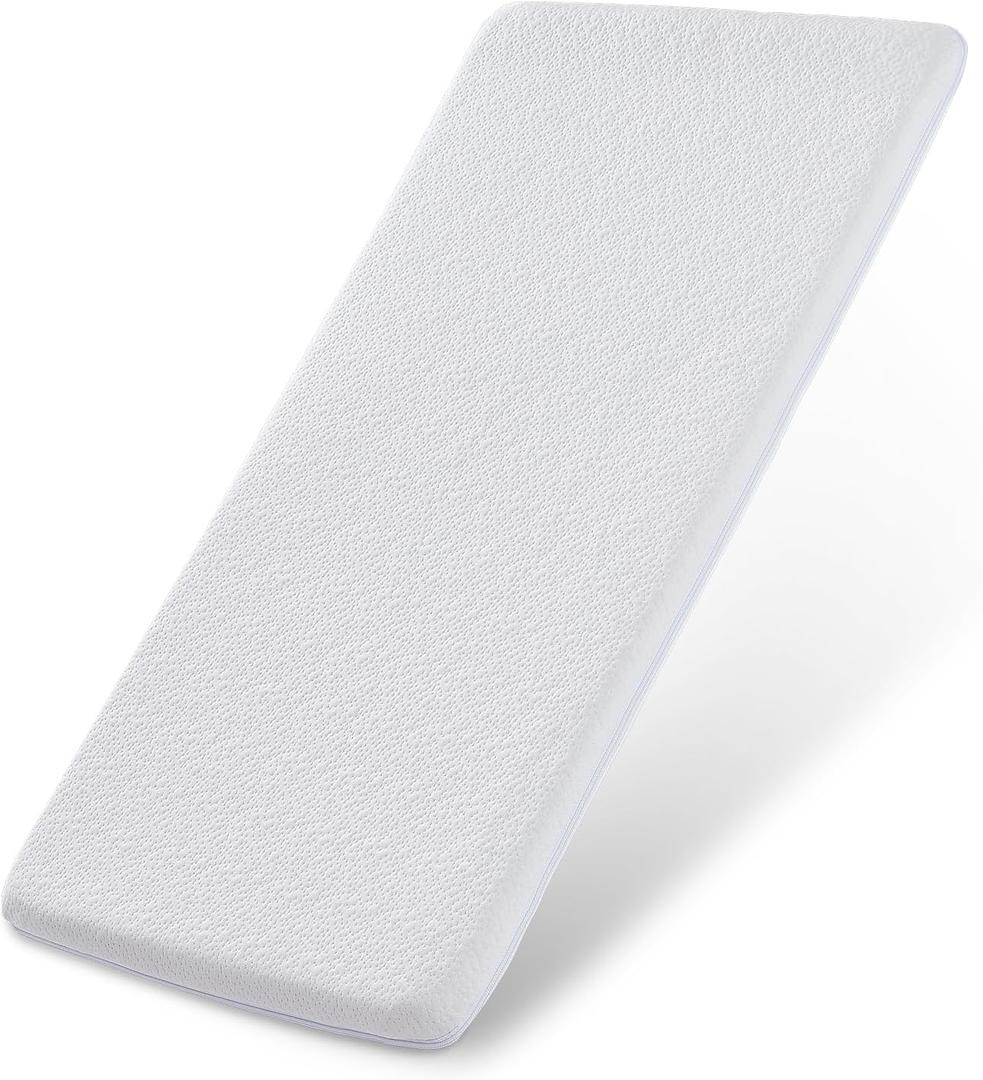 Bassinet Mattress Topper, Gel Memory Foam Mattress with Removable Cover(28" x 15"), Fit for Chicco LullaGo Anywhere Portable and SnuzPod 4 Bassinet, Waterproof Breathable Soft Bassinet Mattress