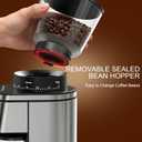 Conical Burr Coffee Grinder Electric,Stainless Steel Coffee Grinder for Home, Adjustable Burr Grinder with 30 Grind Settings, Digital Timer & 2-12 Cup Control, Removable Sealed Hopper, Easy Clean