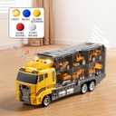 NIPLOOOW Toddler Boys Construction Truck Vehicle Toy Set with Play Mat and Die-Cast Toy Car, Transport Carrier Truck for Kids 3-5, Birthday Gifts Toys for 3-8 Year Old Boys, Large