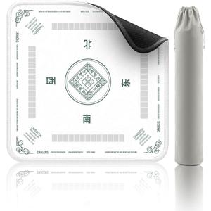 2F22E Mahjong Mat - Non-Slip Noise Reduction Gaming Mat 32.4x32.4 Inch for Mahjong/Poker/Board Games/Card Games/Dominoes (White)