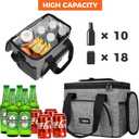 OPUX Soft Cooler Bag, Insulated Collapsible Lunch Cooler Bag for Men Work Camping Beach Travel, Portable Soft Sided Leakproof Waterproof Large Lunch Bag Box with Shoulder Strap 18 Cans, Heather Gray