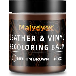 Malydyox Leather Recoloring Balm, 10 oz Leather Color Restorer Conditioner, Leather Color Repair Patch, Leather Restorer for Couches, Leather Color Repair Kits for Furniture, Sofa (Medium Brown)