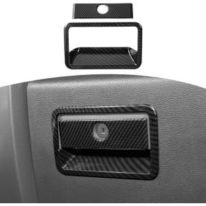 RT-TCZ for F150 Glove Box Latch Handle Trim Cover for Ford F150 2015-2020 Black ABS Carbon Fiber Interior Accessories