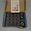 Kadrick 20pcs M12x1.5 Lug Nuts, One-Piece Solid Chrome OEM Factory Style, Replacement for 2001-2024 Ford Escape/2012-2018 Focus/2006-2020 Fusion/Lincoln 2015-19 MKC/2012-16 MKZ, Large Acorn Seat (Silver)