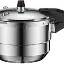 80Kpa Pressure Cooker Stainless Steel 8L Large Capacity, Pressure Canner with Steaming Rack Compatible with Gas & Induction Cooker (8L)