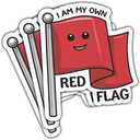2 x 3Pcs I am My Own Red Flag Sticker Cute True Crime Gift My Favorite Murder Red Flag Vinyl Sticker Renegade Hilarious Stickers I'm The Flags Decal for Laptop Water Bottle Toolbox Phone Car 3"x3"
