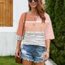 Summer Shirts for Women 2026 Short Sleeves Blouses Dressy Casual Tunic Tops (M)