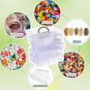 Willinglong 4 Tier Diamond Painting Storage Containers with 208 Grids Diamond Art Storage Bead Organizer Painting Accessories DIY Art Jewelry Craft