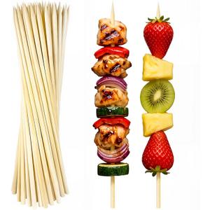 Barbecue Skewers (50 Pack), 12 Inch Natural Bamboo Skewers, 5 mm Wooden Skewers for Carmel BBQ Cotton Candy Wood Semi Pointed Lollipop Sticks Barbecue Corn Dog Cake Pops