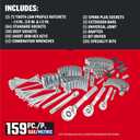 CRAFTSMAN Socket Set, 159 Piece Socket Wrench Set Mechanics Tools 1/4-in., 3/8-in., and 1/2-in(, 6 Point and 12 Point (CMMT12125)
