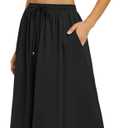 Zeagoo Women's 2026 Boho Floral Skirt Casual Elastic High Waist Maxi Skirts Flowy A Line Beach Long Skirt with Side Pockets, 2XL