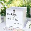 White Acrylic Card Box with Slot & Lock, DIY Large Wedding Card Boxes for Reception, Elegant Money Envelop Card Box for Party Wedding Birthday Baby Shower Graduation Table Decor