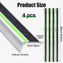 Zonon 4 Pack 36 in Aluminum L Shaped Stair Nosing with Green Glow Strip Aluminum Stair Nosing Protector Non Slip Treads Staircase Edging Staircase Trim for Indoor Outdoor Staircases