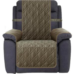 Ameritex Waterproof Nonslip Recliner Cover Stay in Place, Dog Chair Cover Furniture Protector, Ideal Recliner Slipcovers for Pets and Kids (Green, 30'')