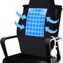 Adjustable Air Bag Lumbar Support Pillow for Office Chair with Cooling Gel - Adjustable Lumbar Support Height Back Support Pillow for Lower Back Pain Relief, Keep Your Back Cool And Dry, Black