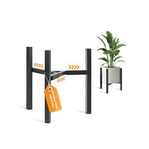 AZADESJET 3 Pack Plant Stand Indoor Adjustable, Metal Modern Indoor Plant Stand, Heavy Duty Single Plant Stands Outdoor Corner, Stable Plant Holder Indoor Stand, Fits 8 to 12 Inches Pots, Black