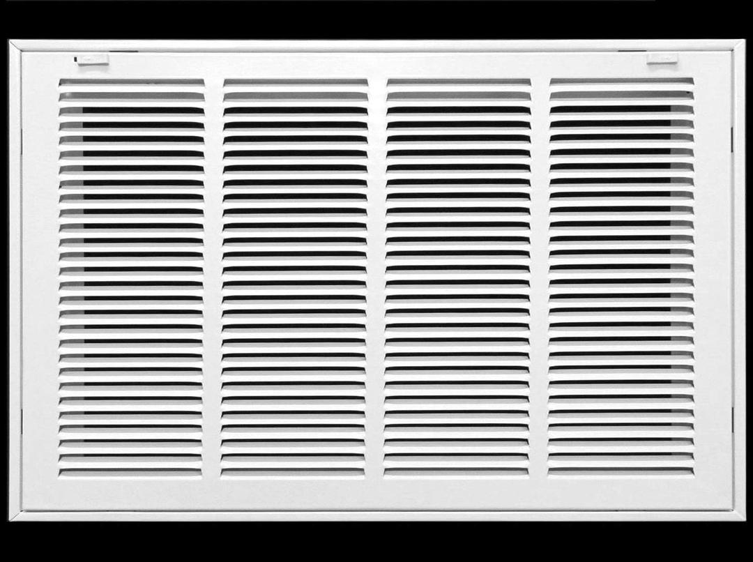 HVAC Premium 22 x 12 Duct Opening Steel Return Air Filter Grille, for 1-inch Filter, Removable Door, Flat Stamped HVAC Vent Cover Grille, Outer Dimensions 24.5 x 14.5