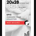 Americanflat 20x28 Picture Frame with Polished Plexiglass - Use as 16x24 Frame with Mat or Display 20x28 Photo Without Mat - Epic Collection - Wide Picture Frames for Wall Display - Black