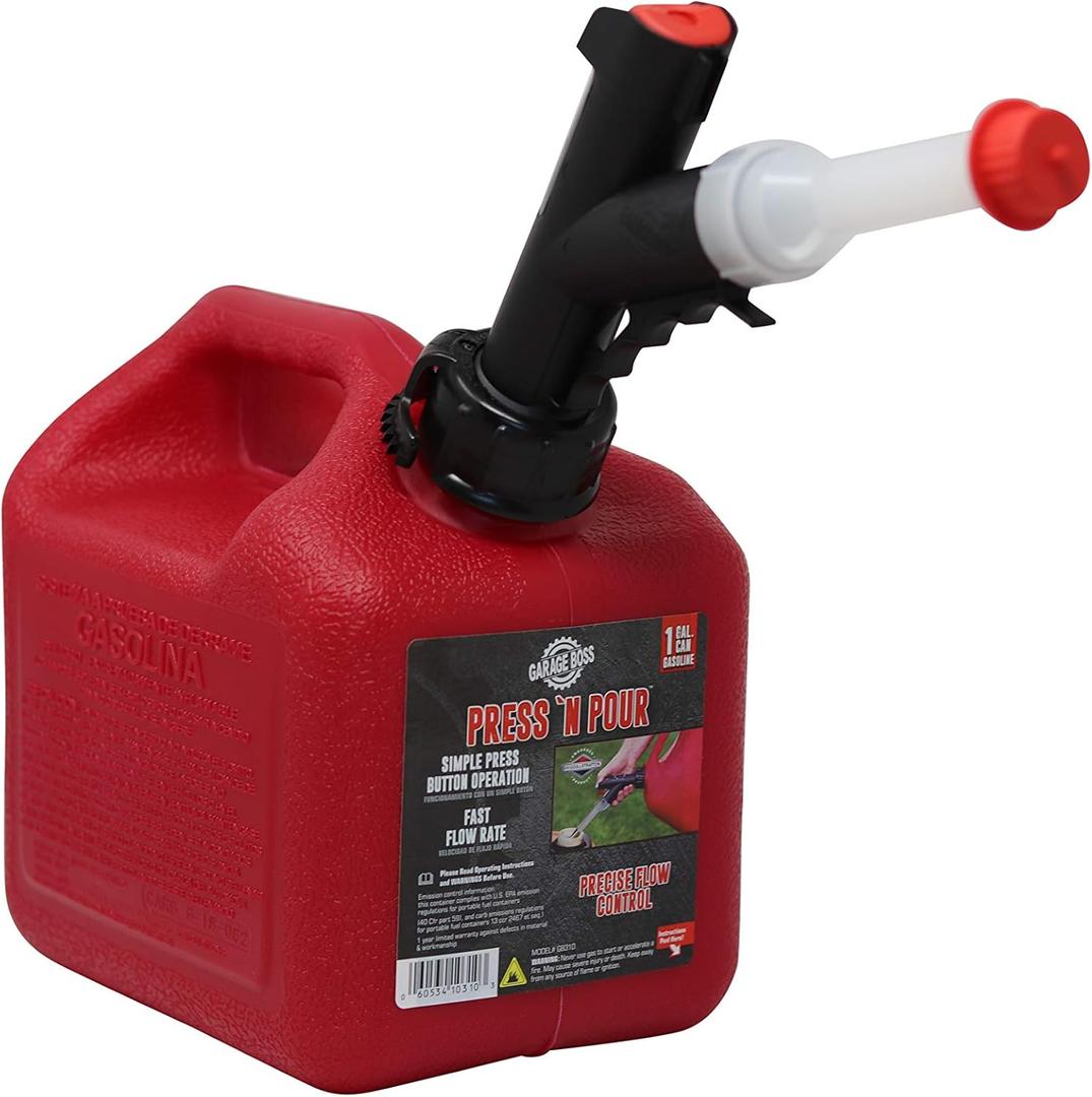 GB310 Press 'N Pour 1 Gallon Gas Can, Red