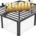 18 inch California King Bed Frame with Round Corner Legs Mattress Slide Stopper, 3500 lbs. Heavy Duty Metal Platform, Steel Slat Support, No Box Spring Needed, Easy Assembly, Noise Free