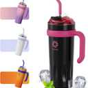 40 oz Tumbler with Handle and Straw Lid, Stainless Steel Vacuum Insulated Tumbler for Home, Office, GYM or School, Keep Cold & Hot Leakproof Travel Sports Water Bottle