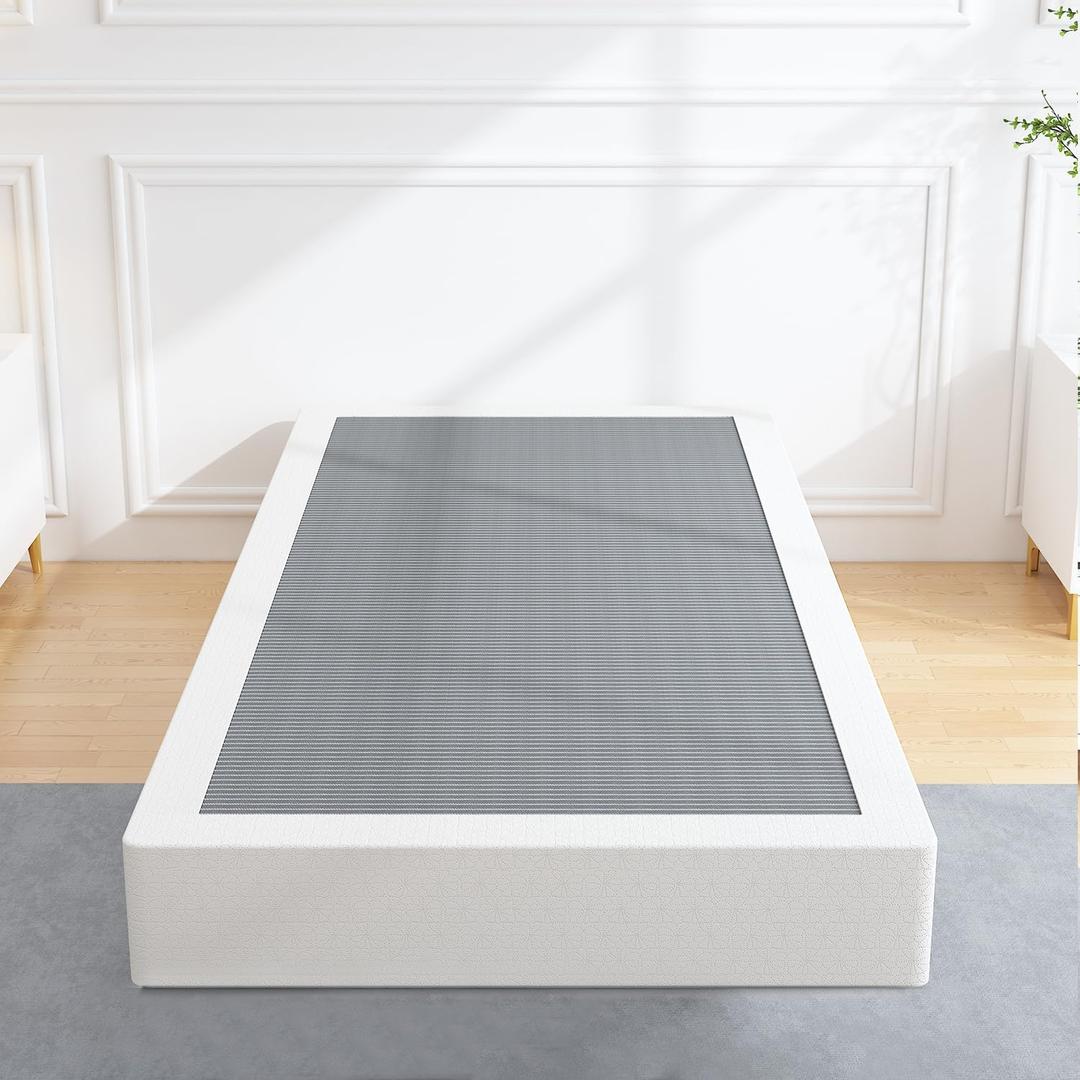 ALDRICH Twin Box Spring 7 Inch, 1500lbs Heavy Duty Metal Frame Mattress Foundation, Non-Slip/No Noise/Easy Assembly/Easy Clean Cover (Twin)