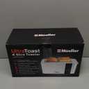 Mueller UltraToast Full Stainless Steel Toaster 4 Slice, Long Extra-Wide Slots for Bagels and Waffles, 6 Browning Levels, LED Display, Cancel/Defrost/Reheat Functions & Removable Tray, Kitchen Gadgets